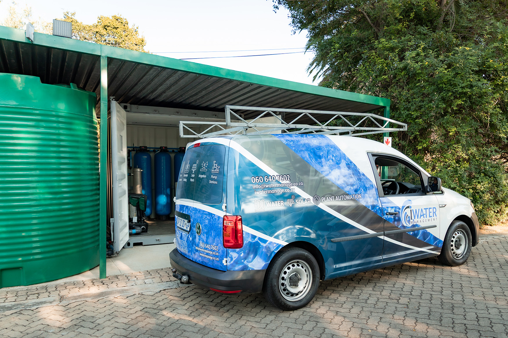 Branded van rear at site