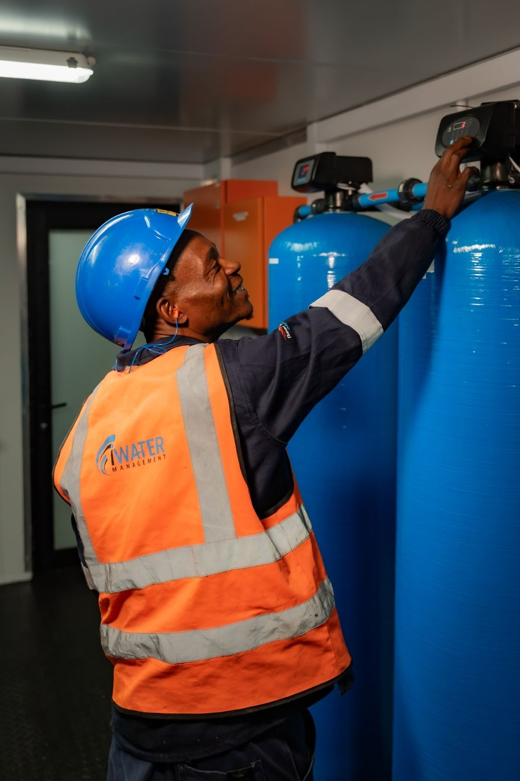 Technician at filtration