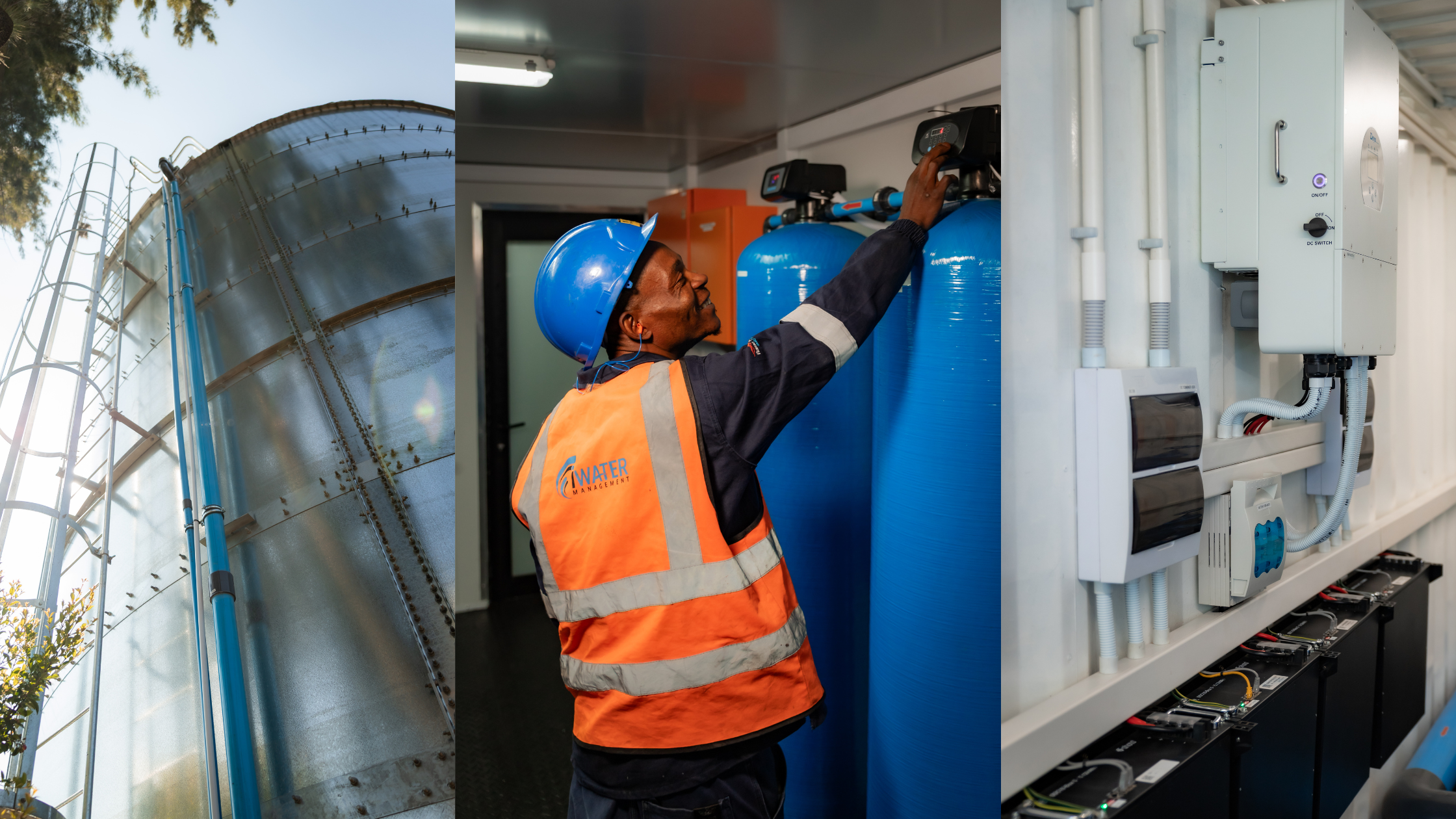 randaid-water-technician-inspection.jpg Water-management technician inspecting water-treatment controls at Retirement Village in Johannesburg.